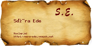Séra Ede névjegykártya